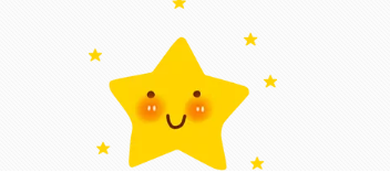 害羞的黃色五角星