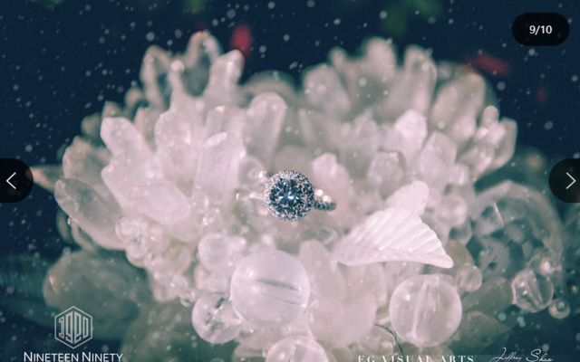 鉆戒在雪花中