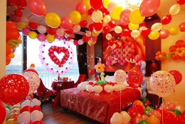 女方婚房氣球裝飾圖片
