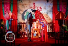 中式婚禮布置中的大紅色